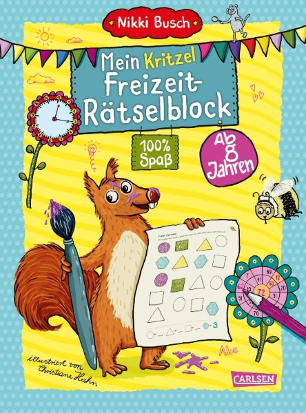 Buchcover und Innenansicht für das Buch: Mein großer Freizeit Kritzel- und Rätselblock