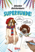 Buchcover und Innenansicht für das Buch: Olschis Zeichenkurs: Superhunde!