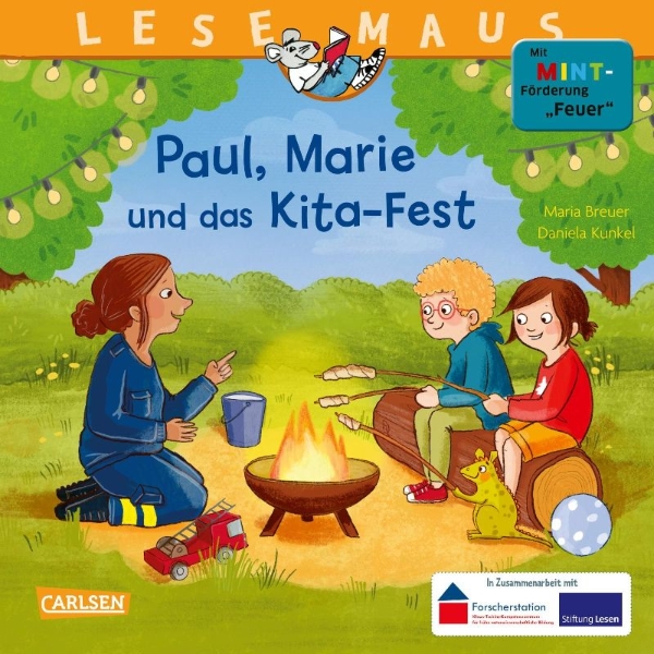 Buchcover und Innenansicht für das Buch: LESEMAUS 184: Paul, Marie und das Kita-Fest 