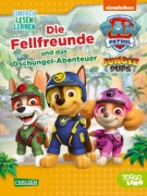 Buchcover und Innenansicht für das Buch: PAW Patrol Erstlesebuch: Die Fellfreunde und das Dschungel-Abenteuer