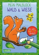 Buchcover und Innenansicht für das Buch: Mein Malblock: Wald und Wiese