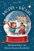 Buchcover und Innenansicht für das Buch: Moppi und Möhre - Weihnachten im Meerschweinchenhotel