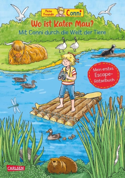 Buchcover und Innenansicht für das Buch: Conni Gelbe Reihe (Beschäftigungsbuch): Wo ist Kater Mau?
