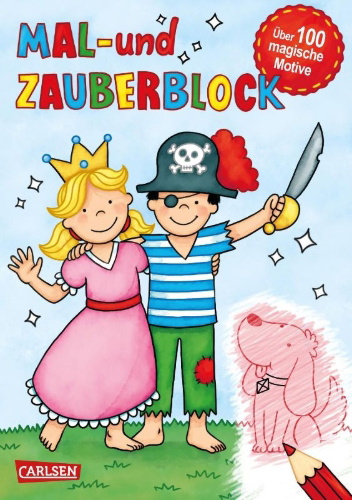 Buchcover und Innenansicht für das Buch: Mal- und Zauberblock: Malblock mit über 100 magischen Motiven