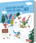Buchcover und Innenansicht für das Buch: Kakadu und Kolibri fahren eine Runde ... Ski!