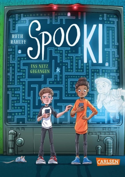 Buchcover und Innenansicht für das Buch: SpooKI: Ins Netz gegangen