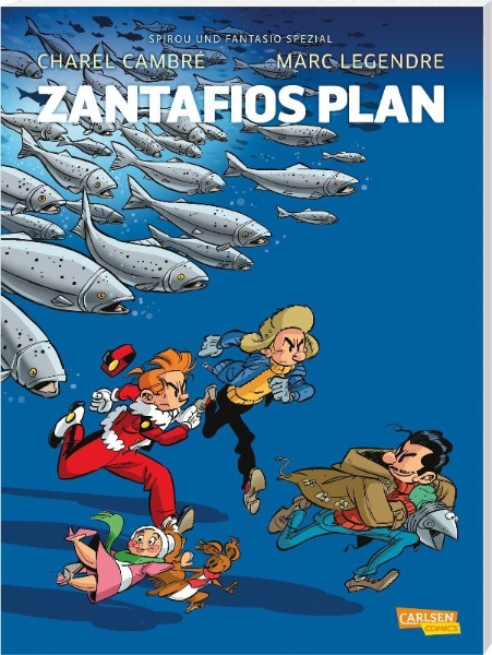 Buchcover und Innenansicht für das Buch: Robbedoes: Het plan van Wiebeling