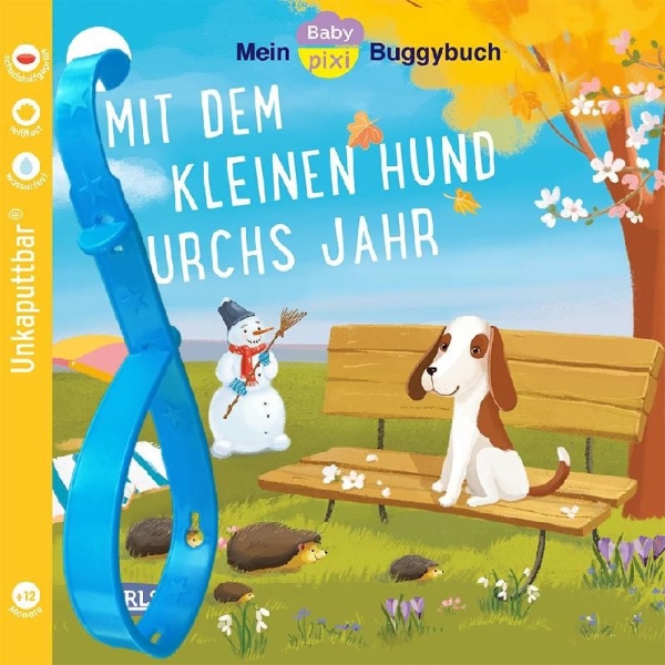 Buchcover und Innenansicht für das Buch: Baby Pixi (unkaputtbar) 139: Mein Baby-Pixi-Buggybuch: Mit dem kleinen Hund durchs Jahr