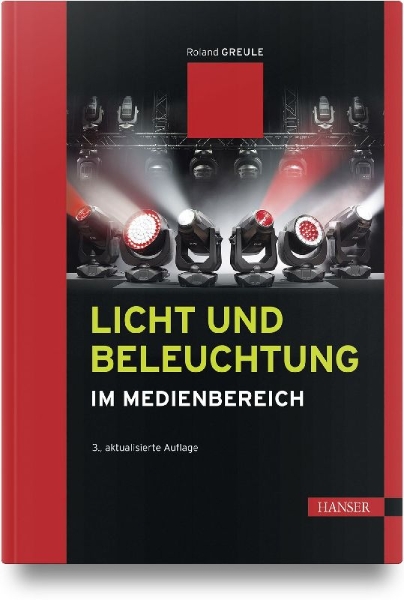 Buchcover und Innenansicht für das Buch: Licht und Beleuchtung im Medienbereich