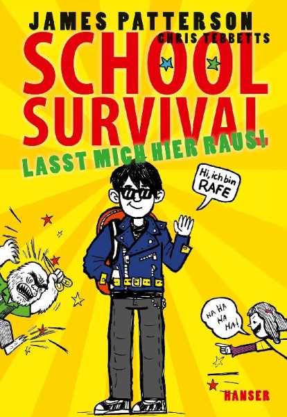 Buchcover und Innenansicht für das Buch: Middle School: Get Me Out of Here!