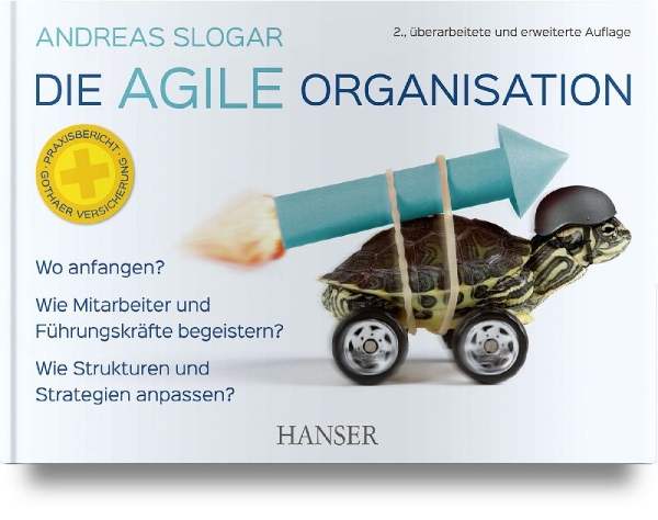 Buchcover und Innenansicht für das Buch: Die agile Organisation