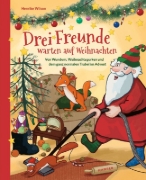 Buchcover und Innenansicht für das Buch: Drei Freunde warten auf Weihnachten