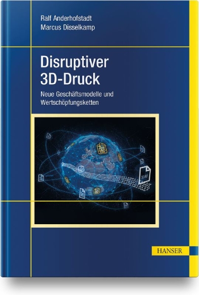 Buchcover und Innenansicht für das Buch: Disruptiver 3D-Druck