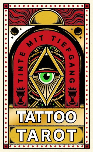 Buchcover und Innenansicht für das Buch: Tattoo Tarot Mini