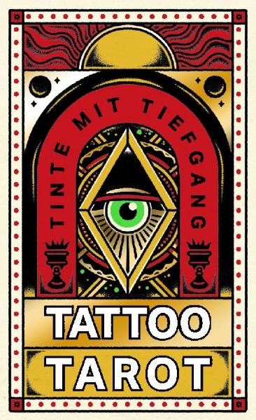 Buchcover und Innenansicht für das Buch: Tattoo Tarot Mini