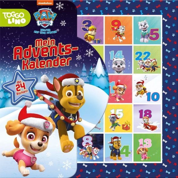 Buchcover und Innenansicht für das Buch: PAW Patrol Mein Adventskalender