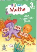 Buchcover und Innenansicht für das Buch: Fit für Mathe 3. Klasse. Mein 5-Minuten-Block
