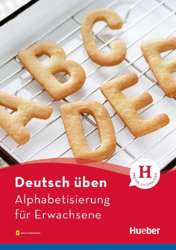 Buchcover und Innenansicht für das Buch: Deutsch üben Alphabetisierung für Erwachsene. Buch mit MP3-Download
