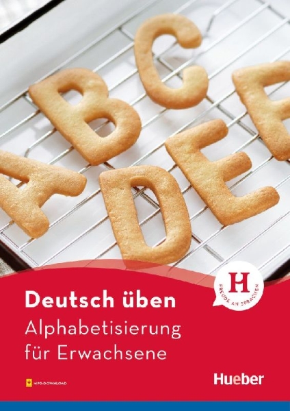 Buchcover und Innenansicht für das Buch: Deutsch üben Alphabetisierung für Erwachsene. Buch mit MP3-Download