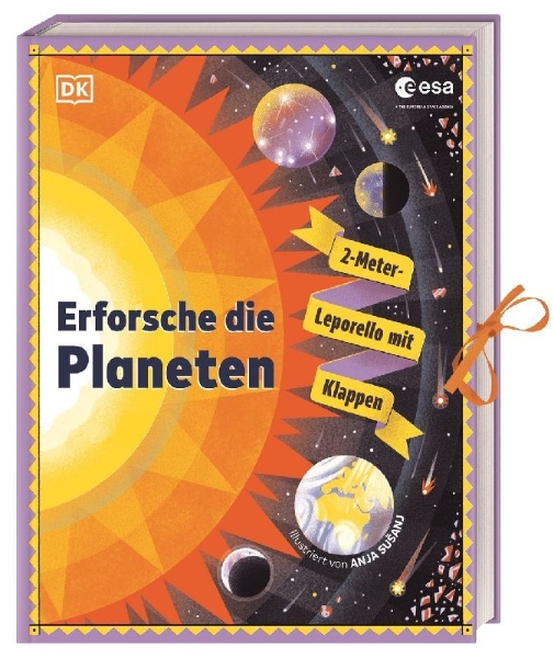 Buchcover und Innenansicht für das Buch: Erforsche die Planeten