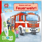 Buchcover und Innenansicht für das Buch: BOOKii® WAS IST WAS Kindergarten Komm mit zur Feuerwehr!