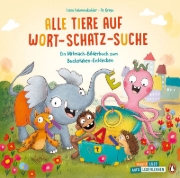 Buchcover und Innenansicht für das Buch: Alle Tiere auf Wort-Schatz-Suche