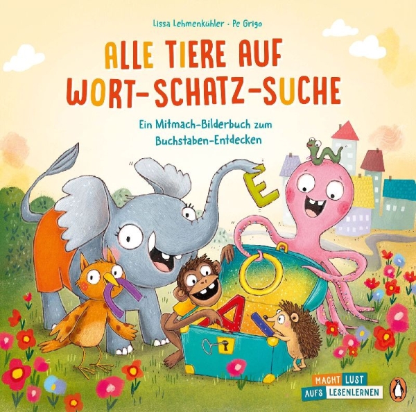 Buchcover und Innenansicht für das Buch: Alle Tiere auf Wort-Schatz-Suche