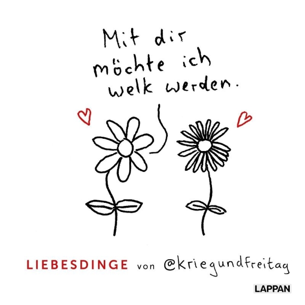 Buchcover und Innenansicht für das Buch: Liebesdinge von @kriegundfreitag