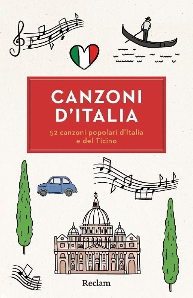 Buchcover und Innenansicht für das Buch: Canzoni d'Italia. 52 canzoni popolari d'Italia e del Ticino