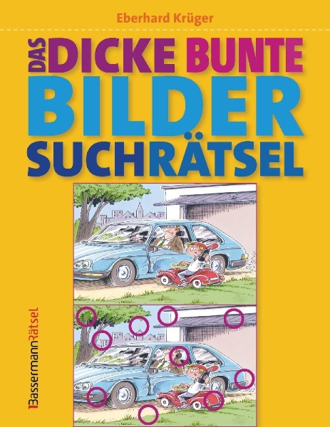 Buchcover und Innenansicht für das Buch: Das dicke bunte Bildersuchrätsel (Finde den Fehler)