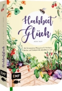 Buchcover und Innenansicht für das Buch: Hochbeet-Glück - Das illustrierte Gartenbuch