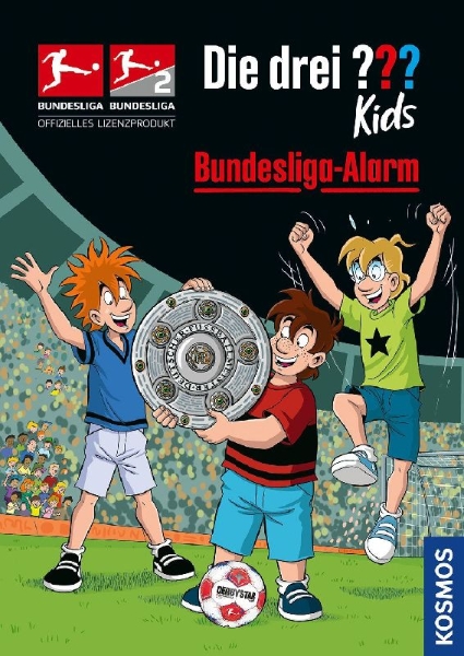 Buchcover und Innenansicht für das Buch: Die drei ??? Kids, Bundesliga-Alarm