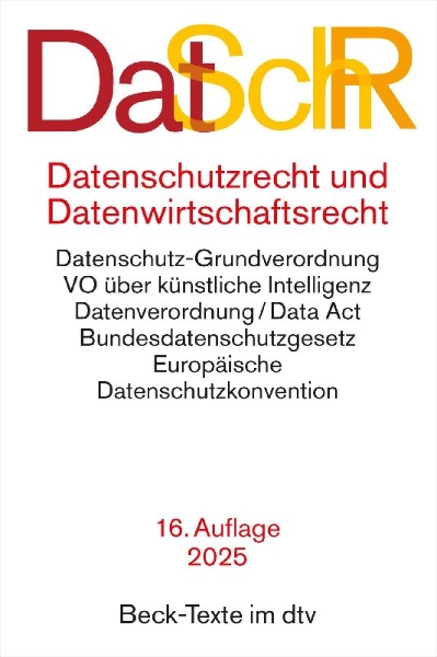 Buchcover und Innenansicht für das Buch: Datenschutzrecht und Datenwirtschaftsrecht. DatSchR