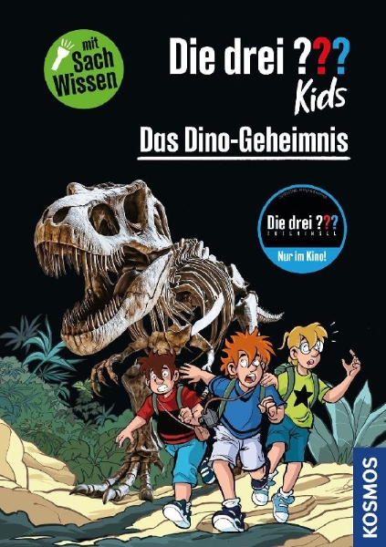 Buchcover und Innenansicht für das Buch: Die drei ??? Kids Das Dino-Geheimnis
