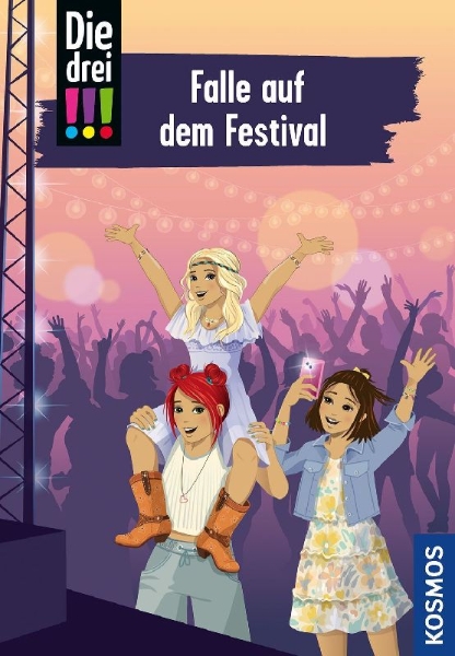 Buchcover und Innenansicht für das Buch: Die drei !!!, 118, Falle auf dem Festival