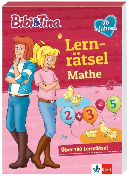 Buchcover und Innenansicht für das Buch: Bibi & Tina: Lernrätsel Mathe ab 6 Jahren