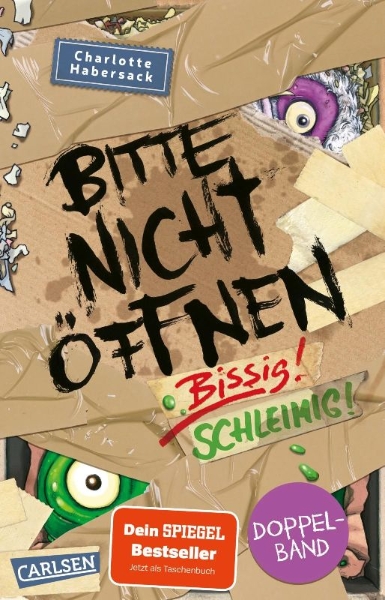 Buchcover und Innenansicht für das Buch: Bitte nicht öffnen: Doppelband (Enthält die Bände 1: Bissig!, 2: Schleimig!)