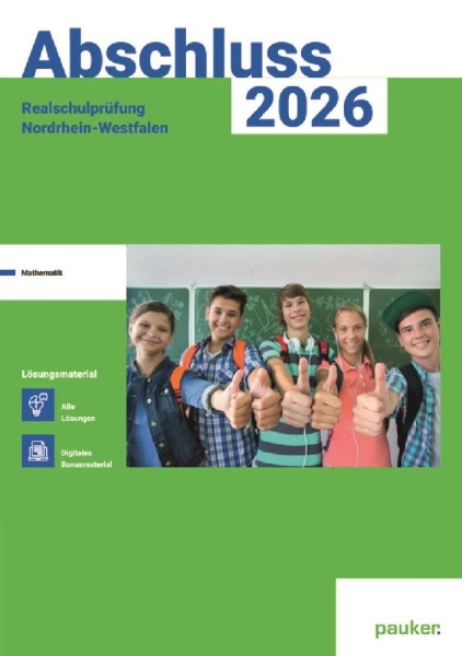 Buchcover und Innenansicht für das Buch: Abschluss 2026 - MSA Realschule NRW - Lösungsband - Mathe