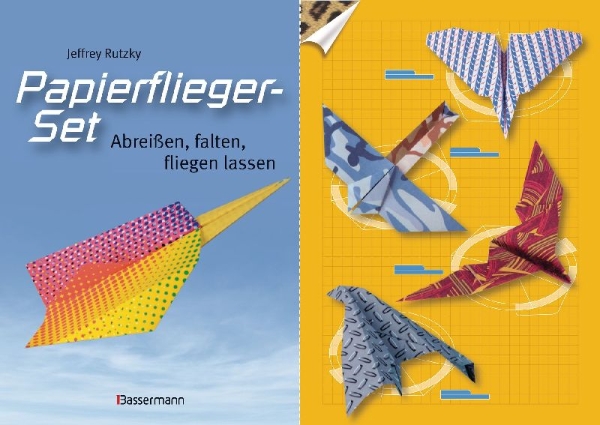 Buchcover und Innenansicht für das Buch: Papierflieger-Set