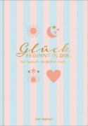 Buchcover und Innenansicht für das Buch: Das Tagebuch das glücklich macht (Special Edition): 6 Minuten am Tag für mehr Glück, Positivität, Dankbarkeit und Erfolg. Dankbarkeitstagebuch zum Ausfüllen für jeden Tag. 6 Minuten Tagebuch für mehr Achtsamkeit. 12 Wochen Tagebuch in rosa/blau