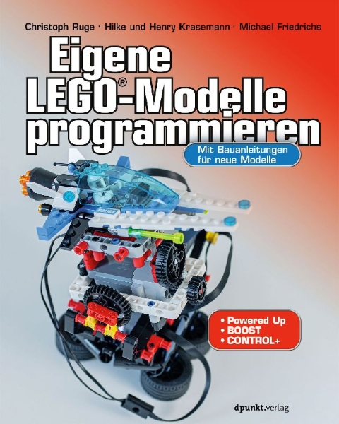 Buchcover und Innenansicht für das Buch: Eigene LEGO®-Modelle programmieren
