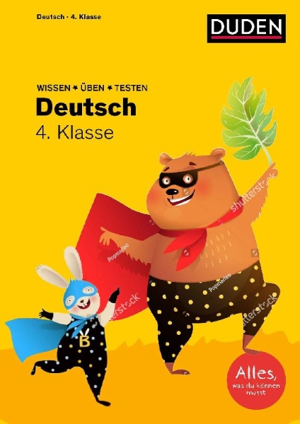 Buchcover und Innenansicht für das Buch: Wissen - Üben - Testen: Deutsch 4. Klasse