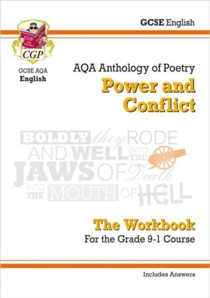 Buchcover und Innenansicht für das Buch: GCSE English Literature AQA Poetry Workbook: Power & Conflict Anthology (includes Answers)