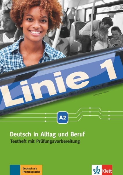Buchcover und Innenansicht für das Buch: Linie 1 A2. Testheft mit Audio-CD