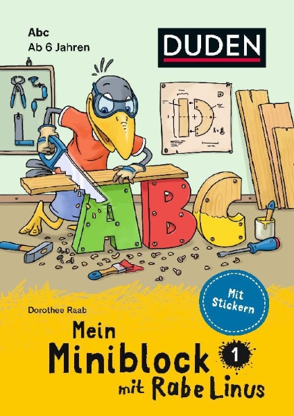 Buchcover und Innenansicht für das Buch: Mein Miniblock mit Rabe Linus - Abc