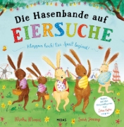 Buchcover und Innenansicht für das Buch: Die Hasenbande auf Eiersuche