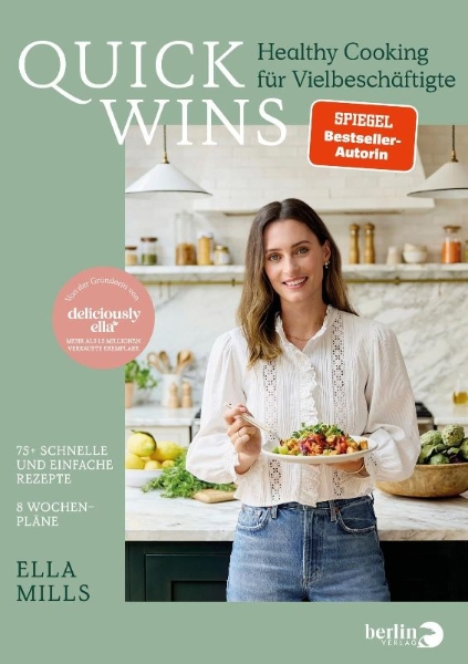 Buchcover und Innenansicht für das Buch: Quick Wins - Healthy cooking for busy Lives