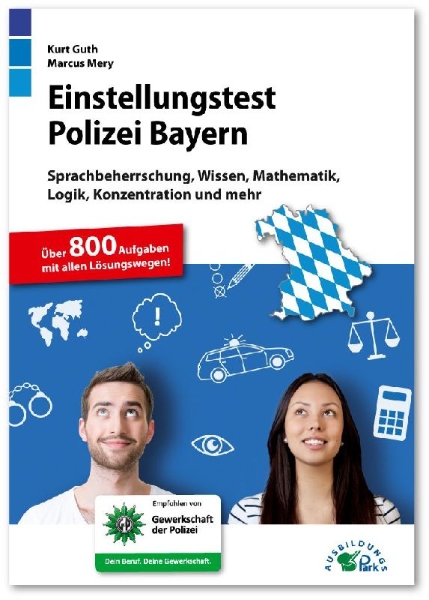 Buchcover und Innenansicht für das Buch: Einstellungstest Polizei Bayern