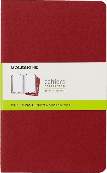 Buchcover und Innenansicht für das Buch: Moleskine Cahier Pocket Plain Red Cover L. 3er Pack