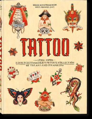 Buchcover und Innenansicht für das Buch: TATTOO. 1730s-1970s. Henk Schiffmacher's Private Collection